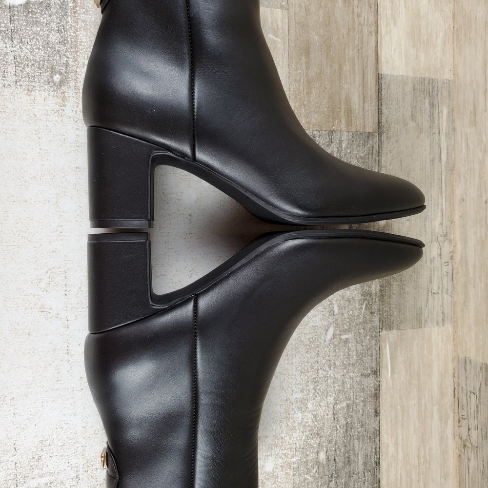 Aerosoles Madera Womens Ankle Bootie Sz 9 M Black Leather Tapered Toe Block Heel - Picture 7 of 10